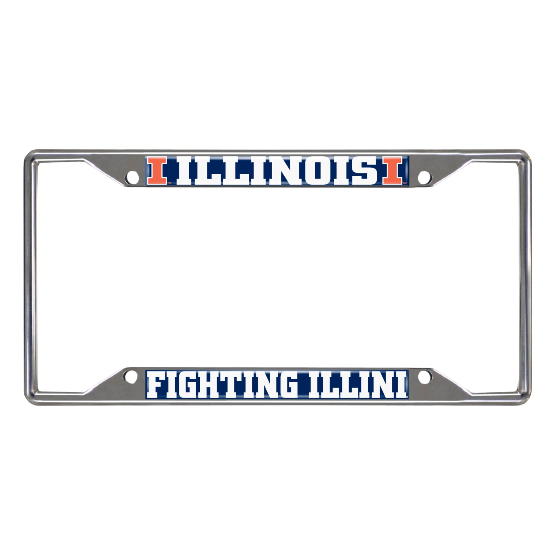 University of Illinois Chrome License Plate Frame
