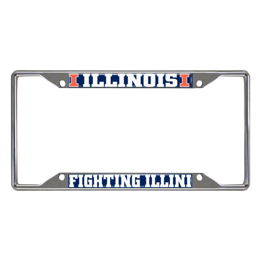 University of Illinois Chrome License Plate Frame