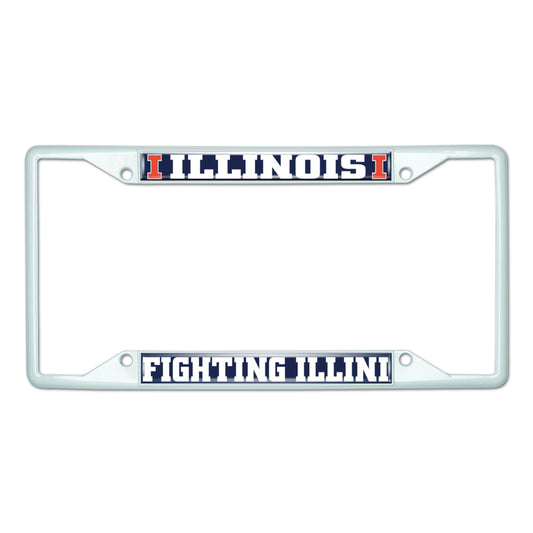 Illinois-White License Plate Frame