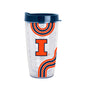 Illinois 16oz Waves Dbl Wall Clear Tumbler