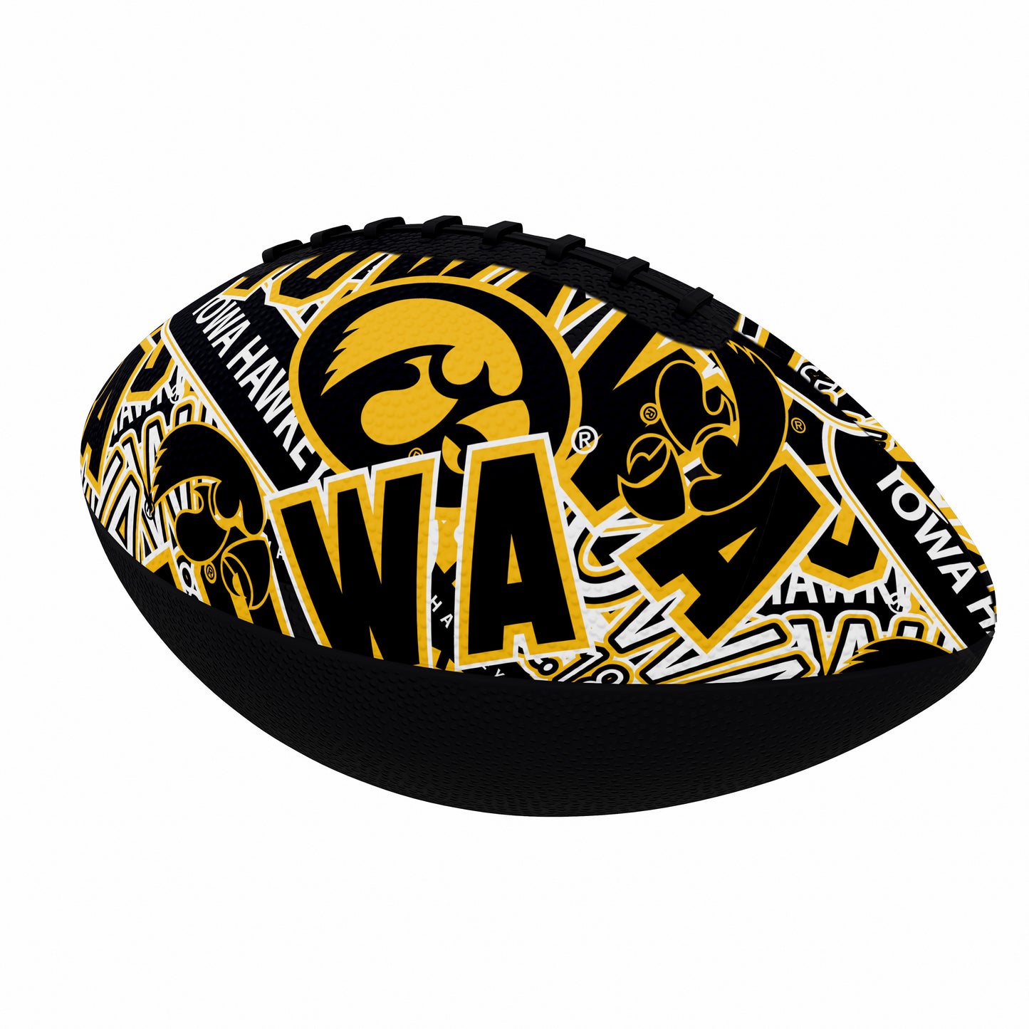 University of Iowa Mini Abstract Size Rubber Footballl