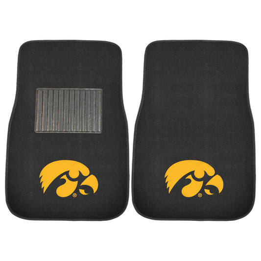 University of Iowa 2-pc Embroidered Car Mat Set