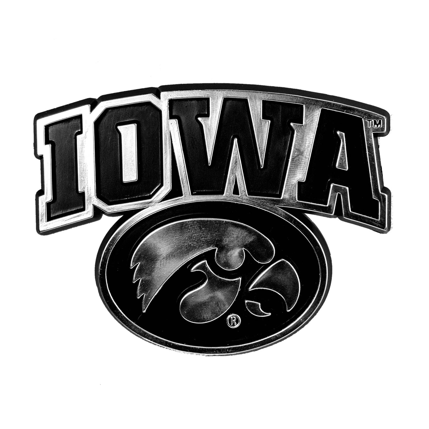 University of Iowa Plastic Chrome Emblem