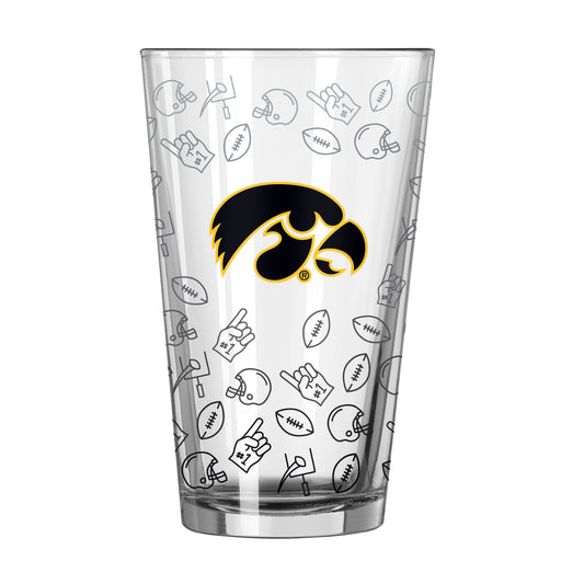 Iowa 16oz Ombre Playmaker Pint Glass