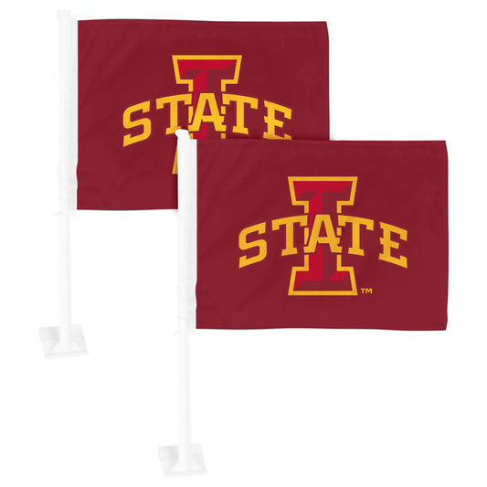 Iowa State 2pc Car Flag Set 11x14