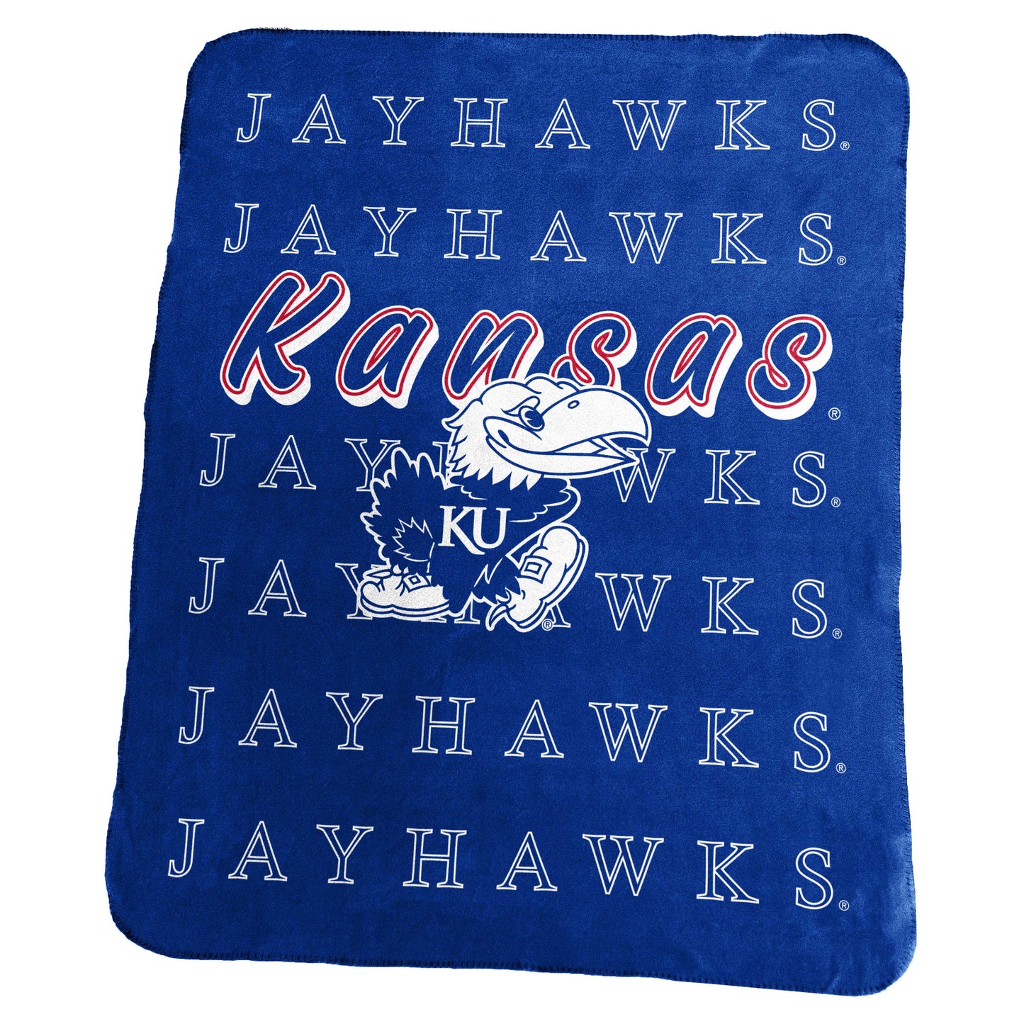 Kansas Classic Repeating Team Name Fleece Throw
