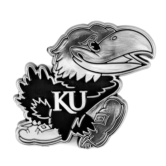 University of Kansas Plastic Chrome Emblem