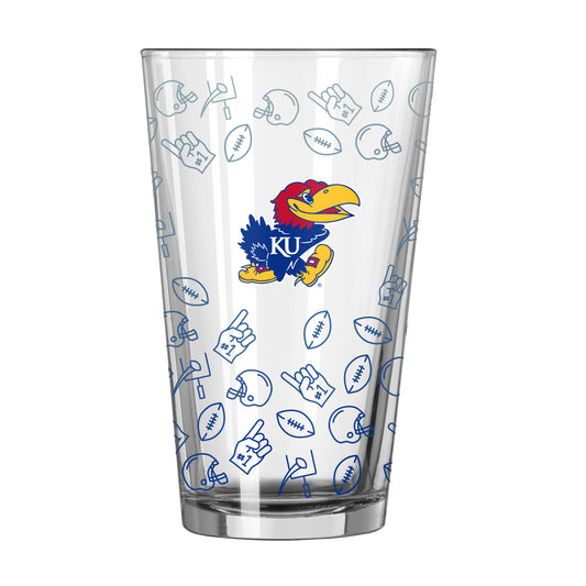 Kansas 16oz Ombre Playmaker Pint Glass