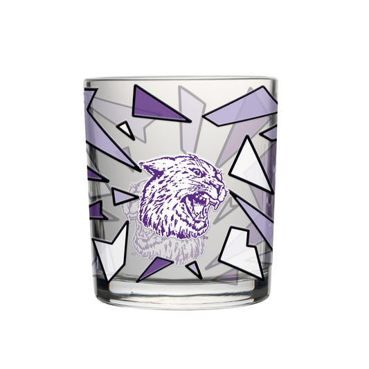 Kansas State Vault 12oz Prism Stained Rocks Glass
