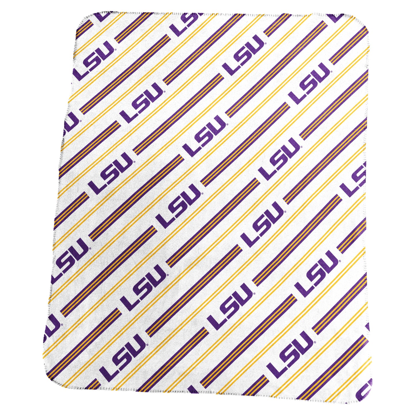 LSU Classic Vertical Stripe Fleece Throw