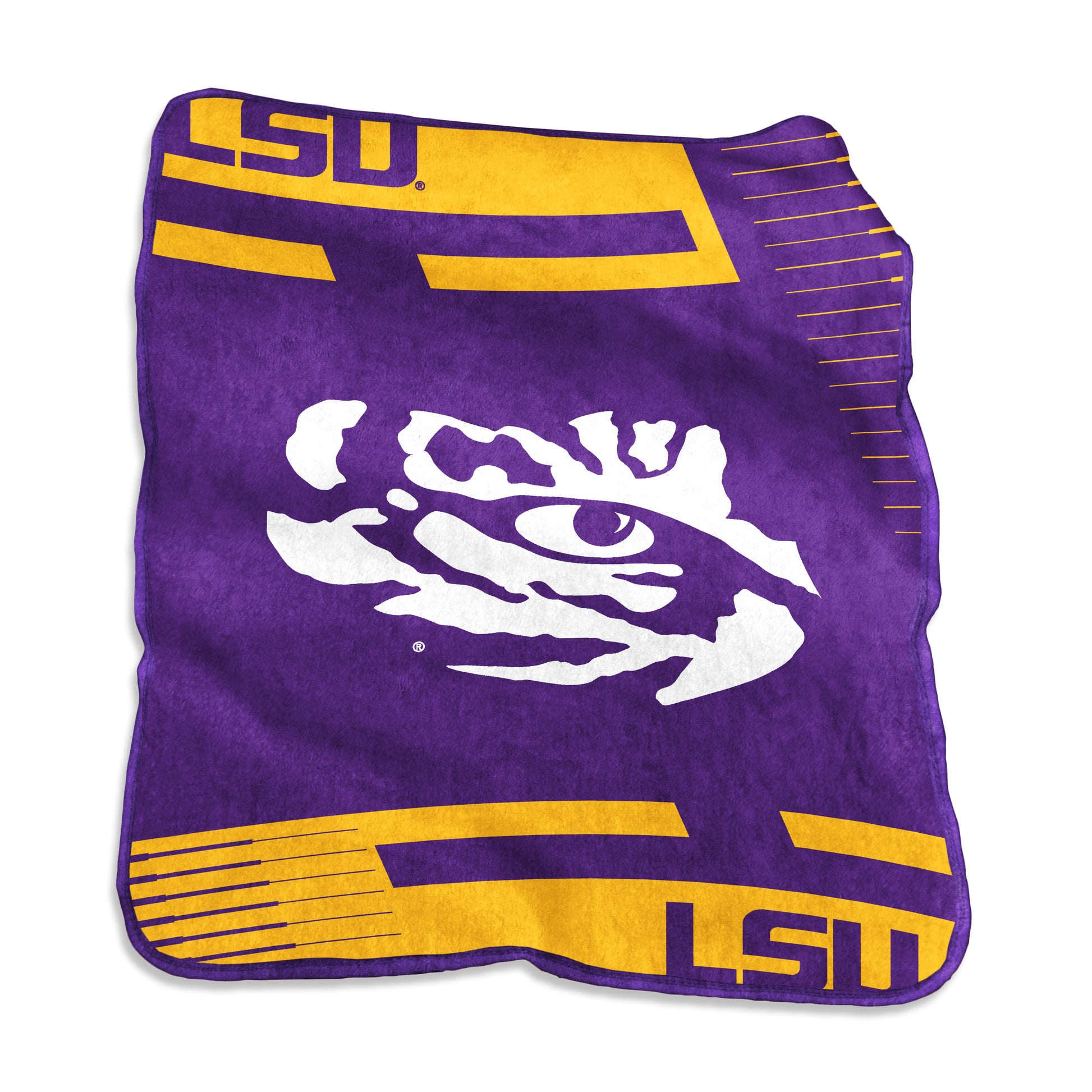 LSU Raschel Double Stripe Throw