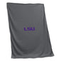 LSU Sweatshirt Charcoal Blanket (Screened)