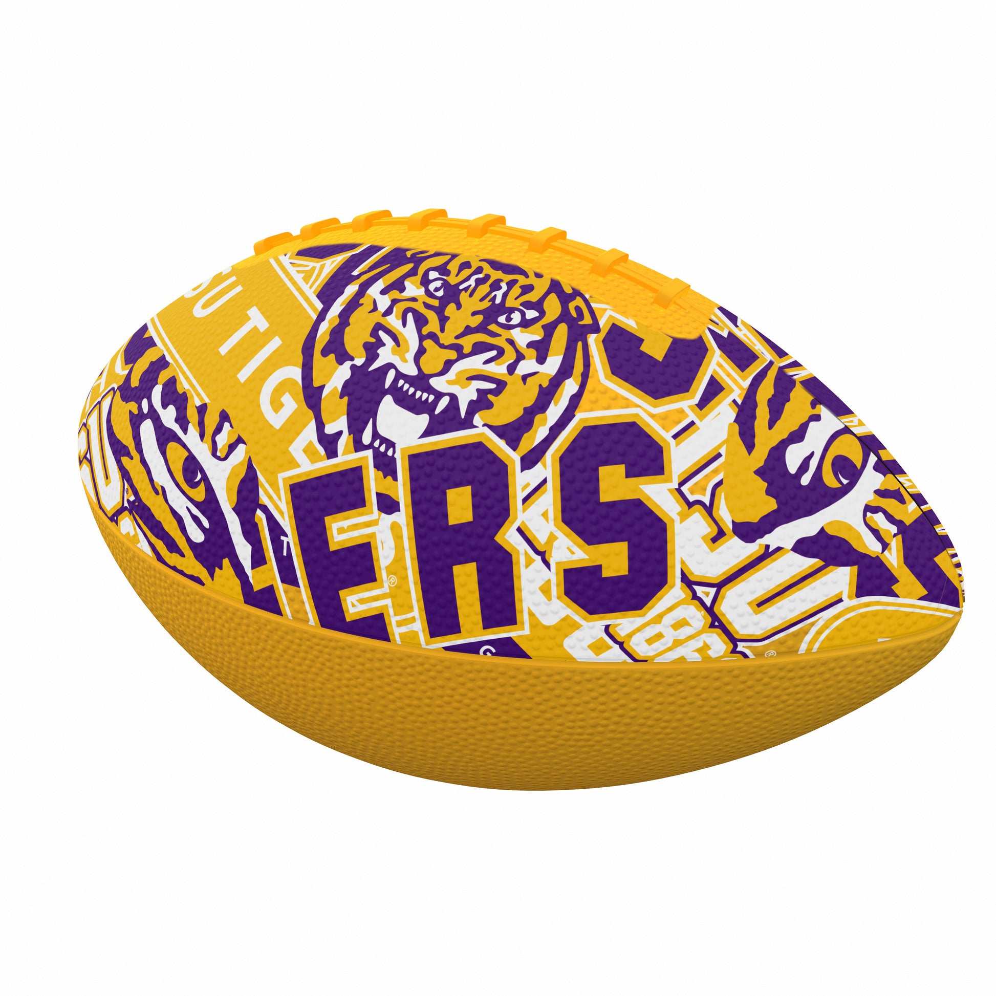 Louisiana State University Mini Abstract Size Rubber Footballl