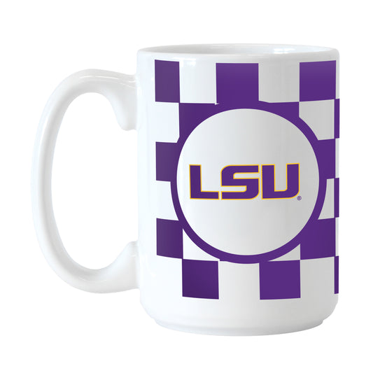 LSU 15oz Checkerboard Sublimated Mug