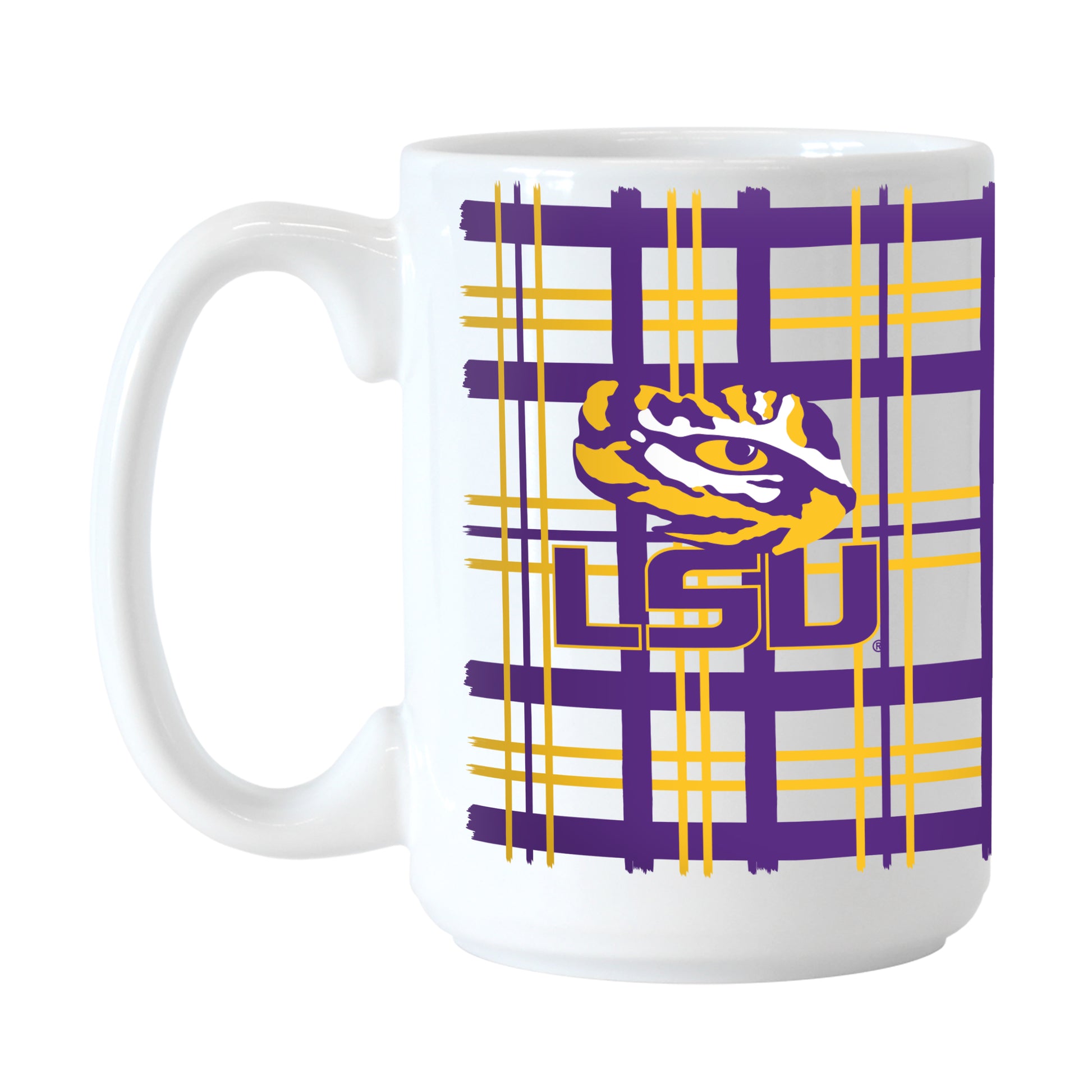 LSU 15oz Plaid Sublimated Mug