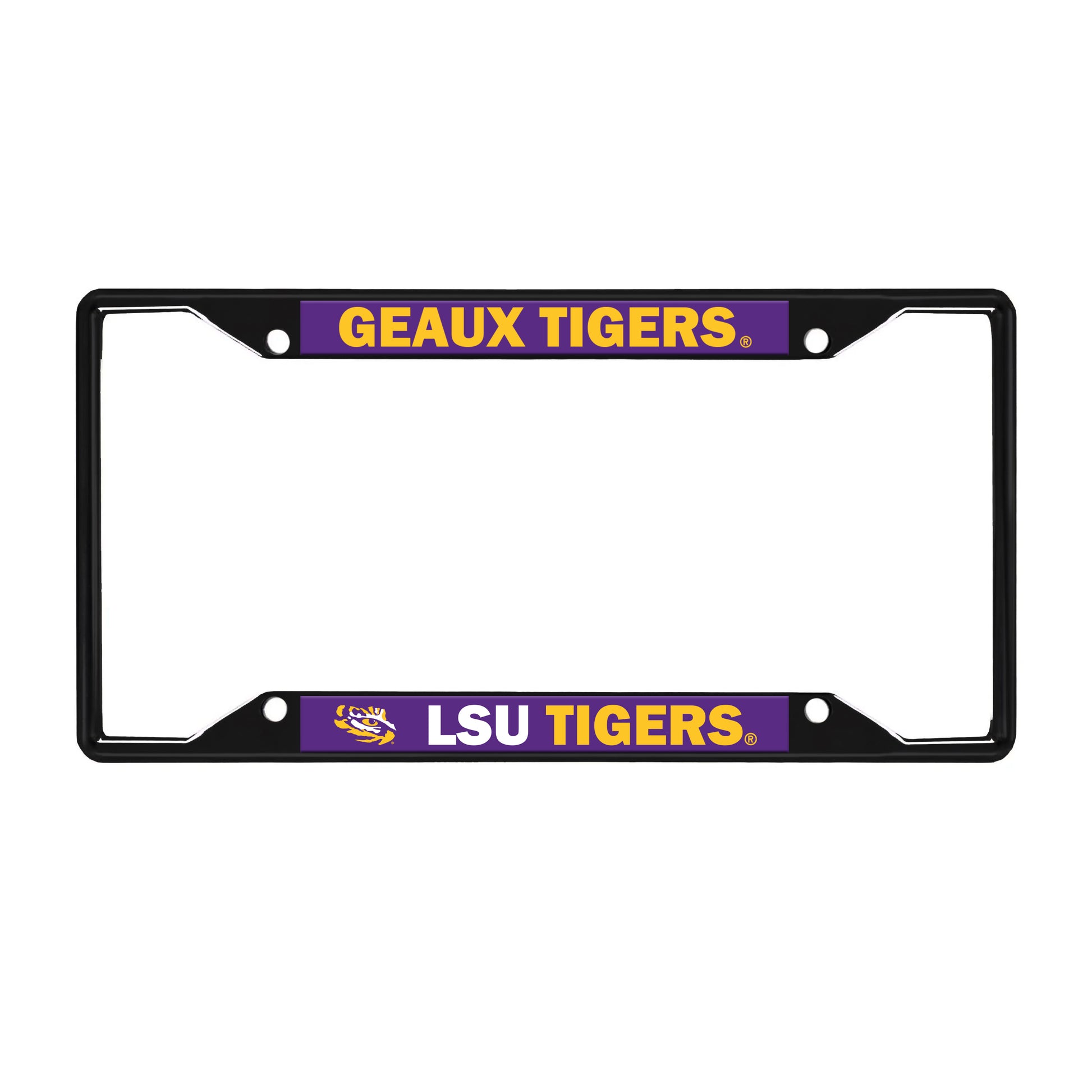 LSU License Black Trinity Plate Frame