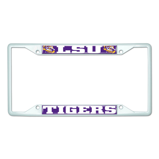 LSU White License Plate Frame