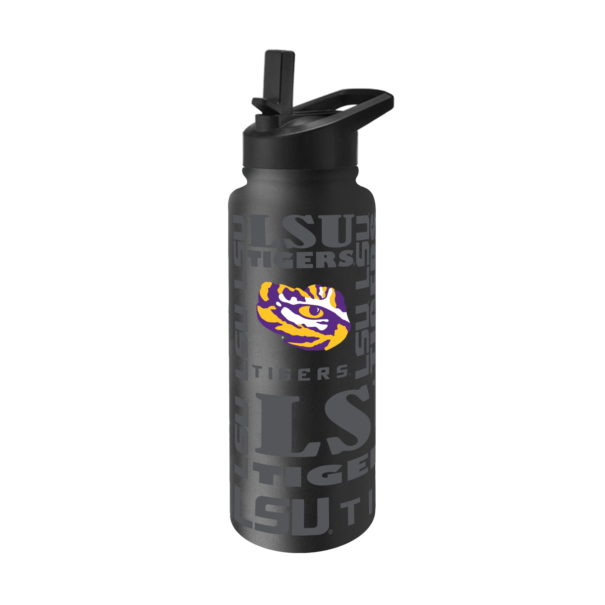 LSU 34oz Black Replay Quencher Bottle