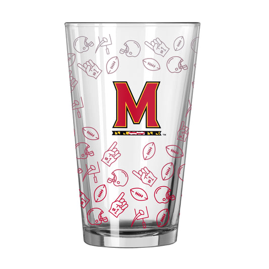 Maryland 16oz Ombre Playmaker Pint Glass