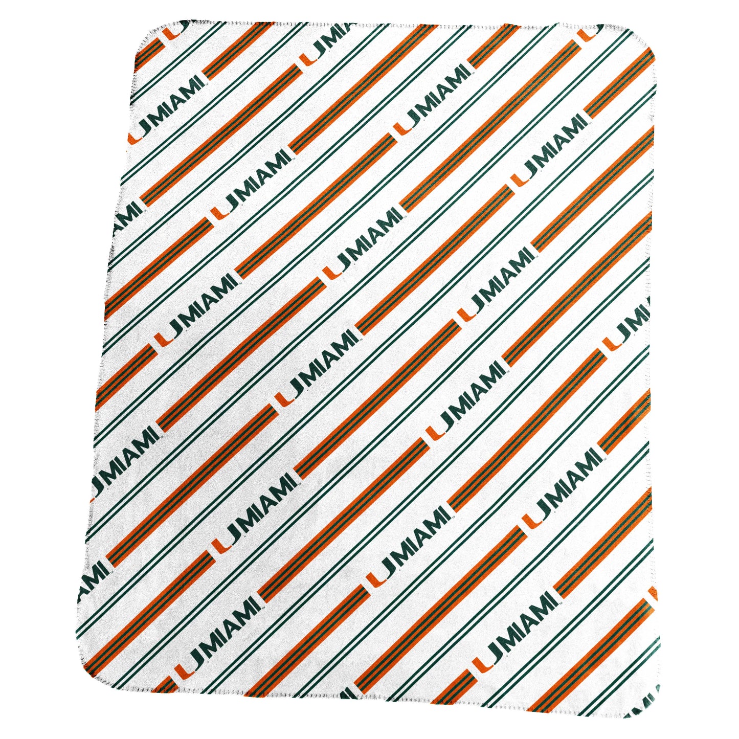 Miami Hurricanes Classic Vertical Stripe Fleece Throw