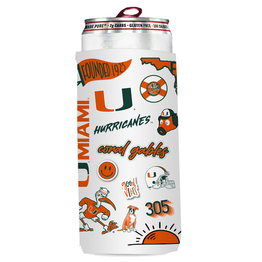 Miami Hurricanes Insulated Native Slim Can Sleeve