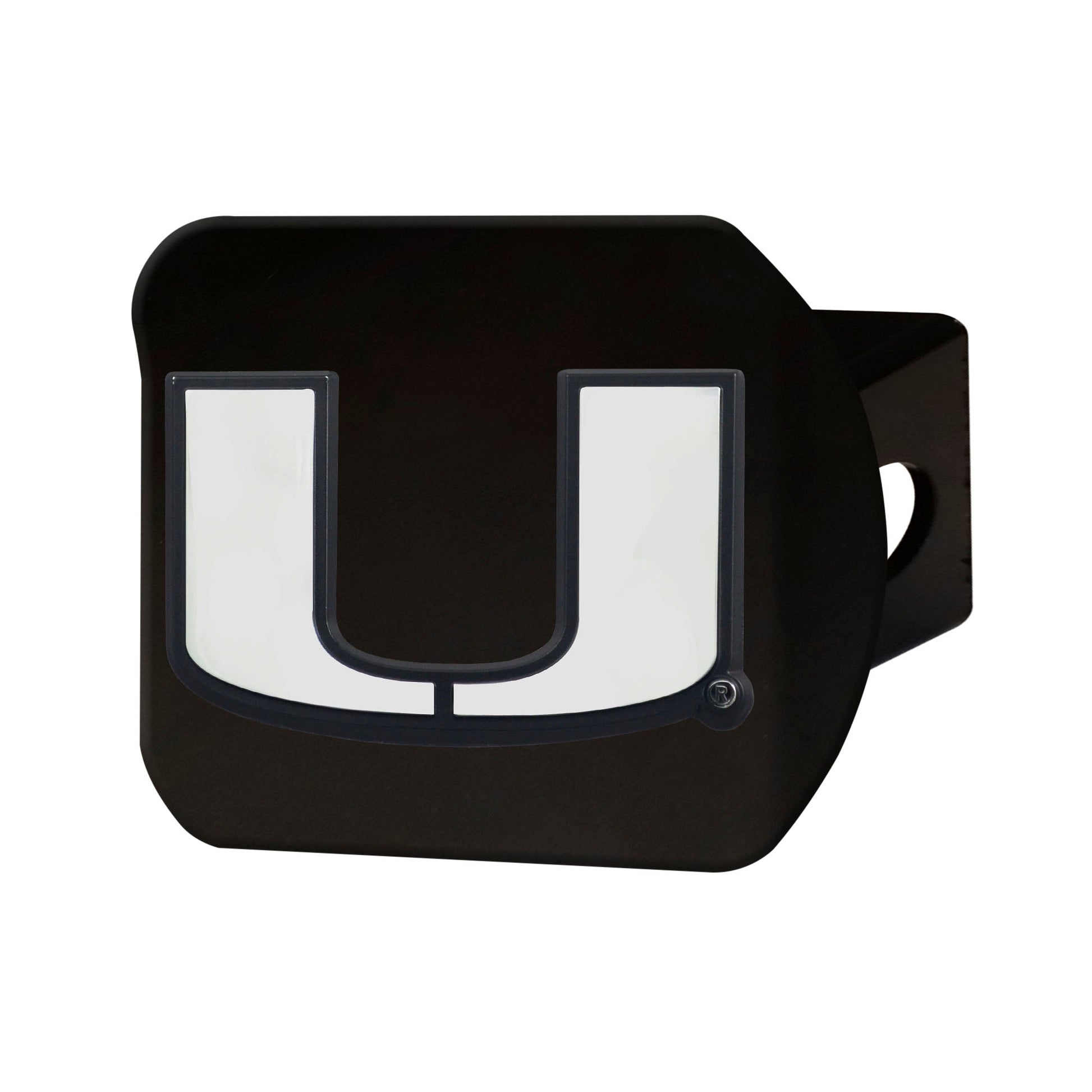 University of Miami Hurricanes Chrome on Black Hitch Cover