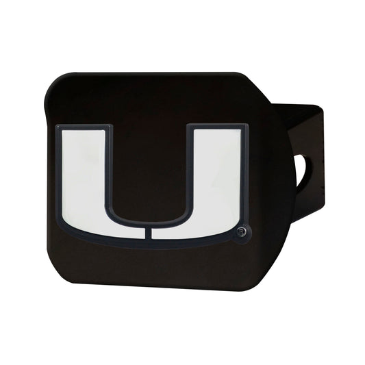 University of Miami Hurricanes Chrome on Black Hitch Cover