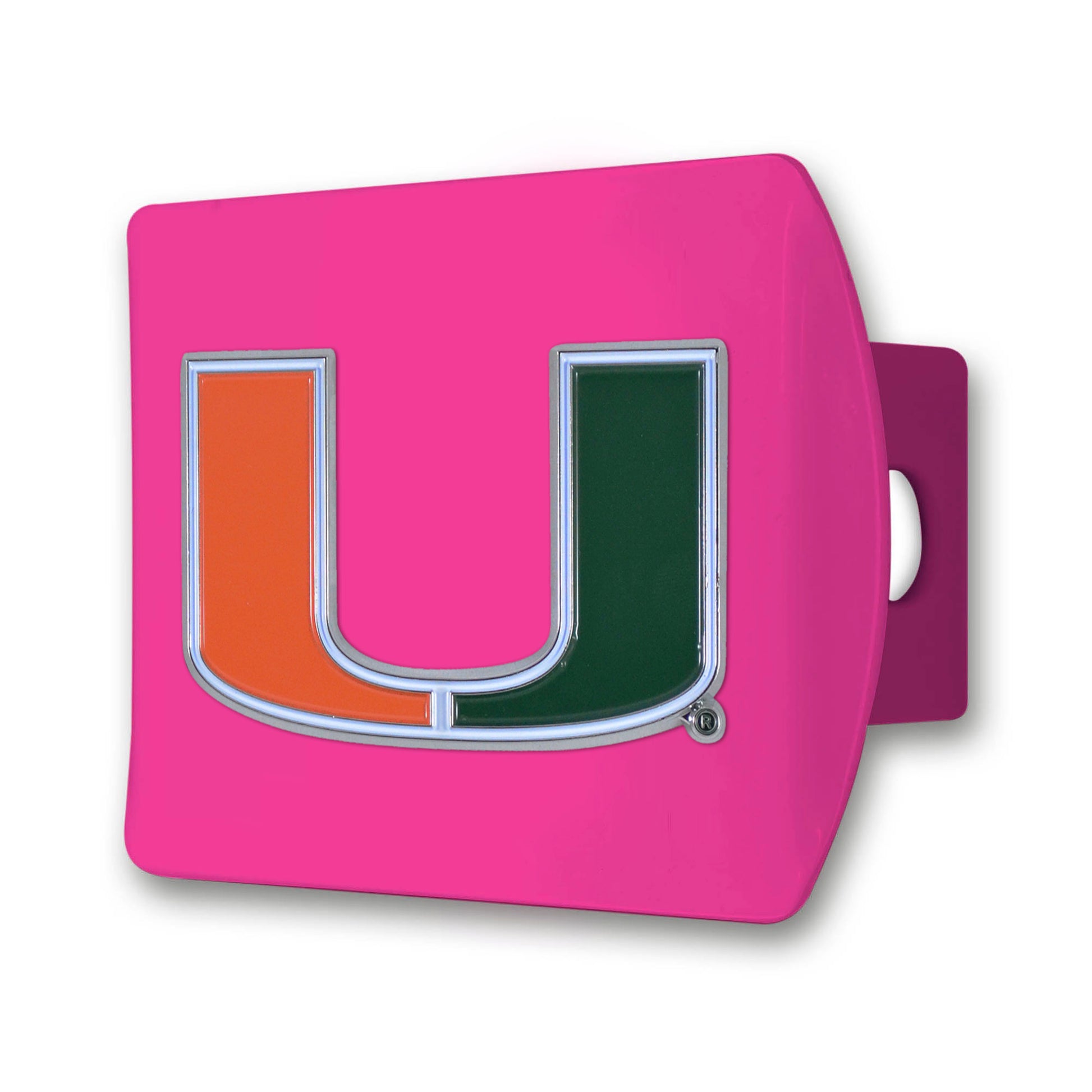 University of Miami Hurricanes Color on Pink Hitch Cover