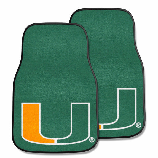 University of Miami Hurricanes 2-pc Carpet Car Mat Set