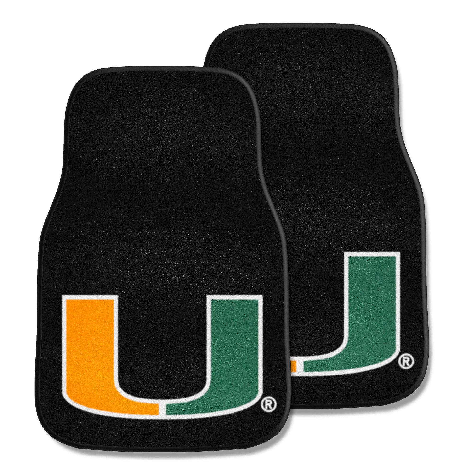 University of Miami Hurricanes 2-pc Carpet Car Mat Set