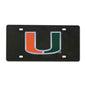 University of Miami Black Diecast License Plate