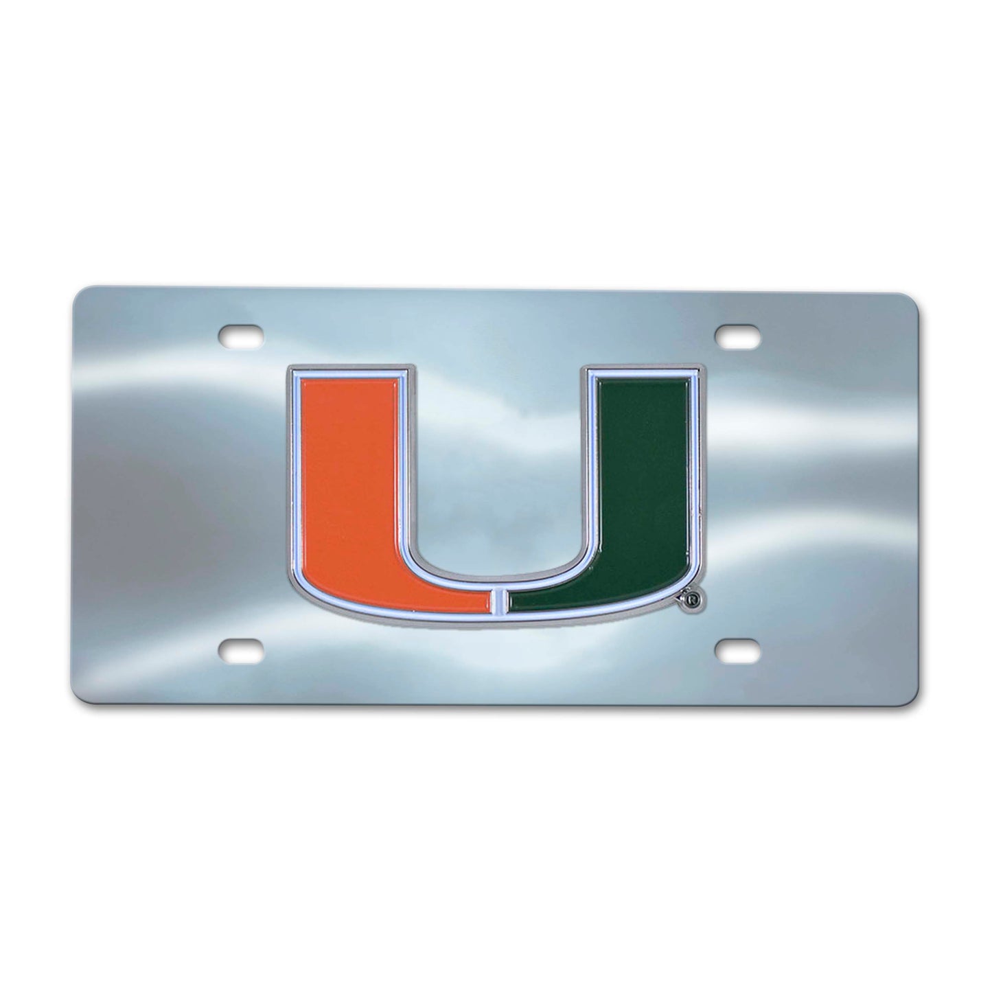 University of Miami Chrome Diecast License Plate