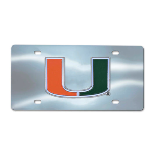 University of Miami Chrome Diecast License Plate