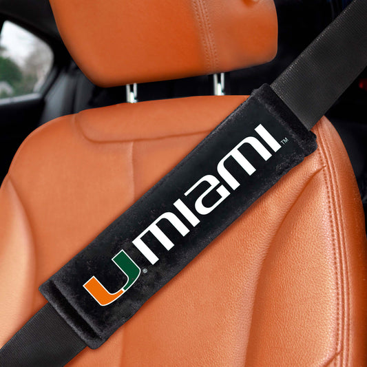 University of Miami Hurricanes Embroidered Seatbelt Pad - Pair