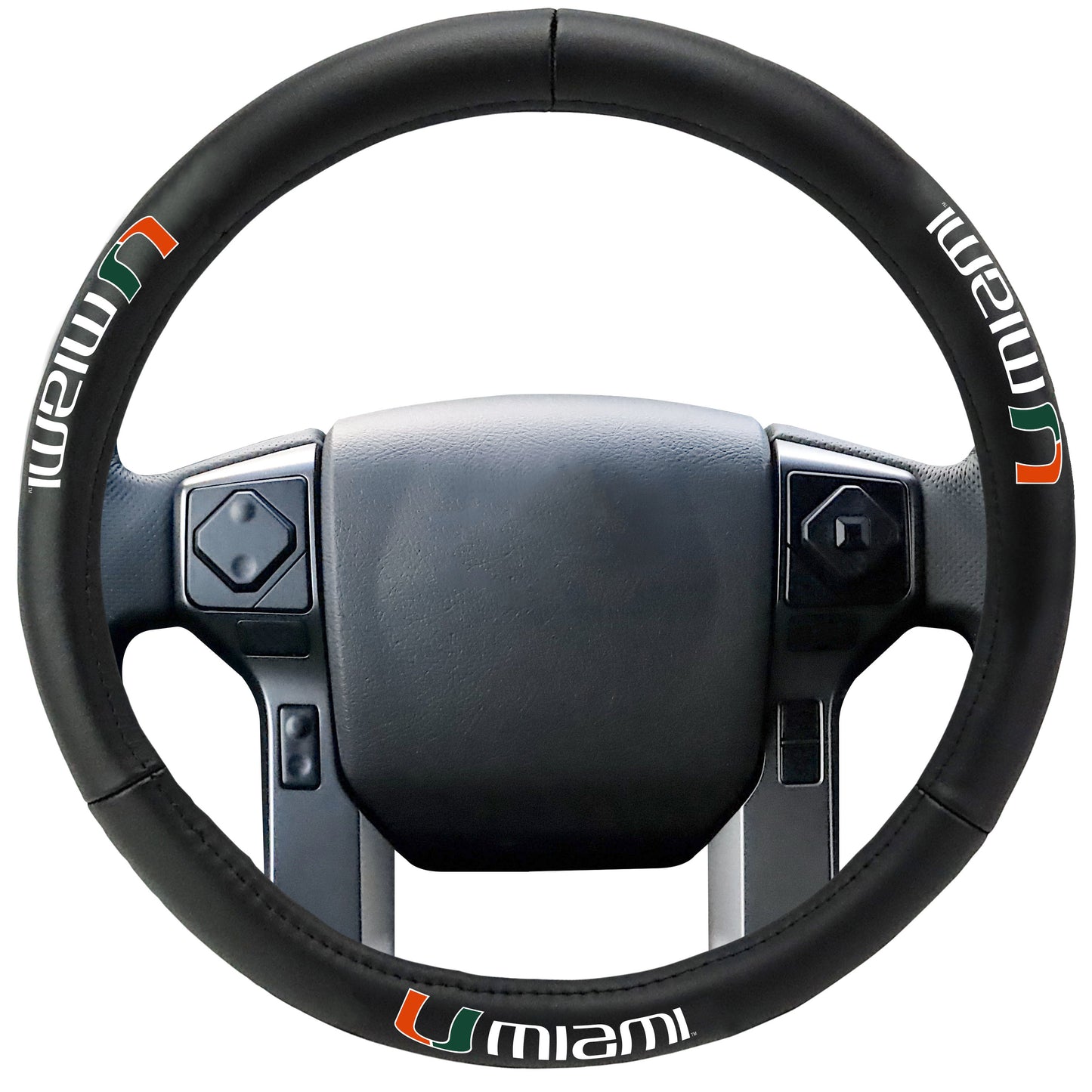 UNIVERSITY OF Miami Hurricanes Genuine Leather Steering Cover