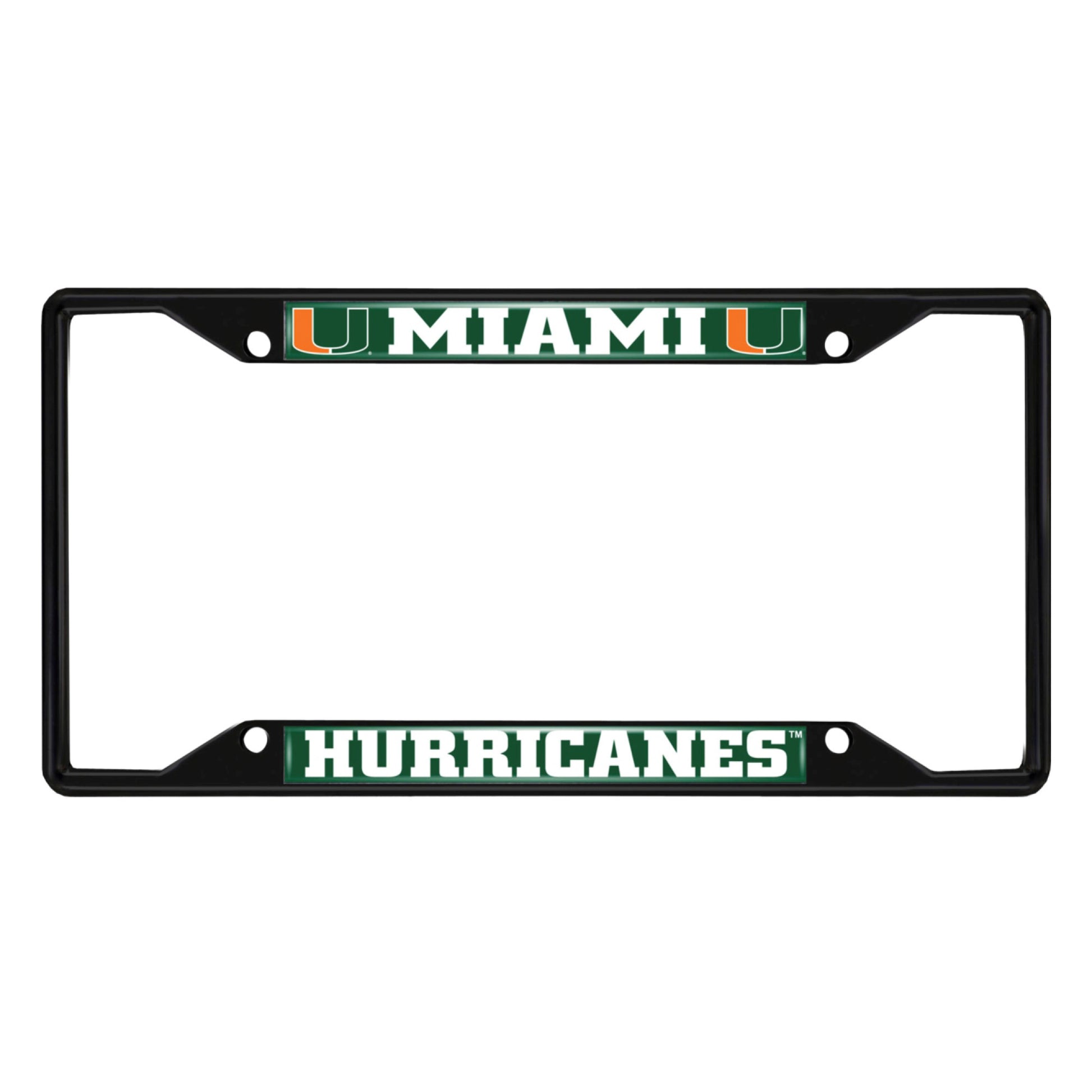 University of Miami Black License Plate Frame