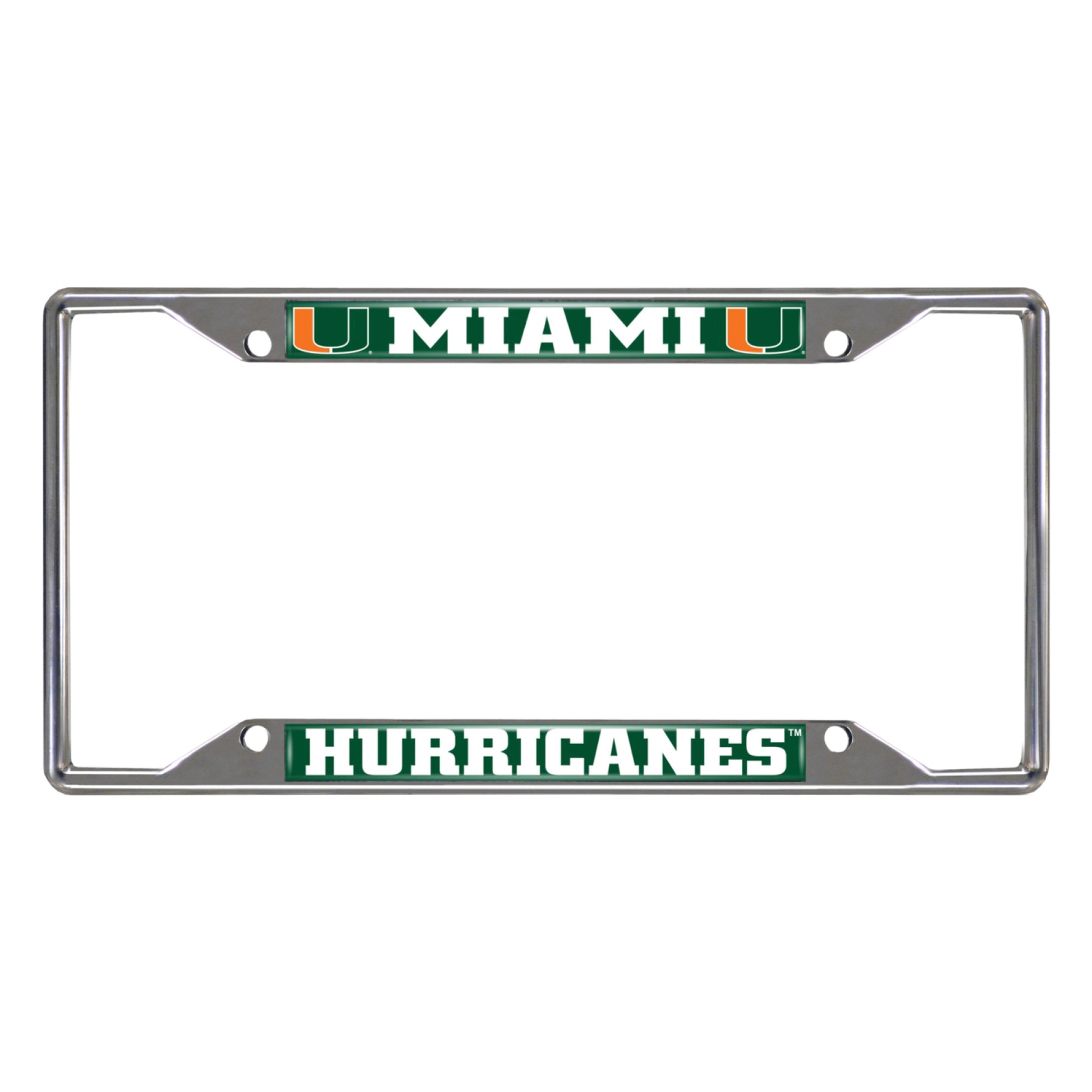 University of Miami Chrome License Plate Frame