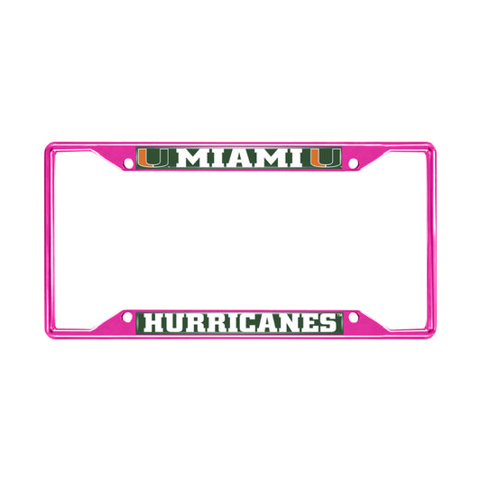University of Miami Pink License Plate Frame