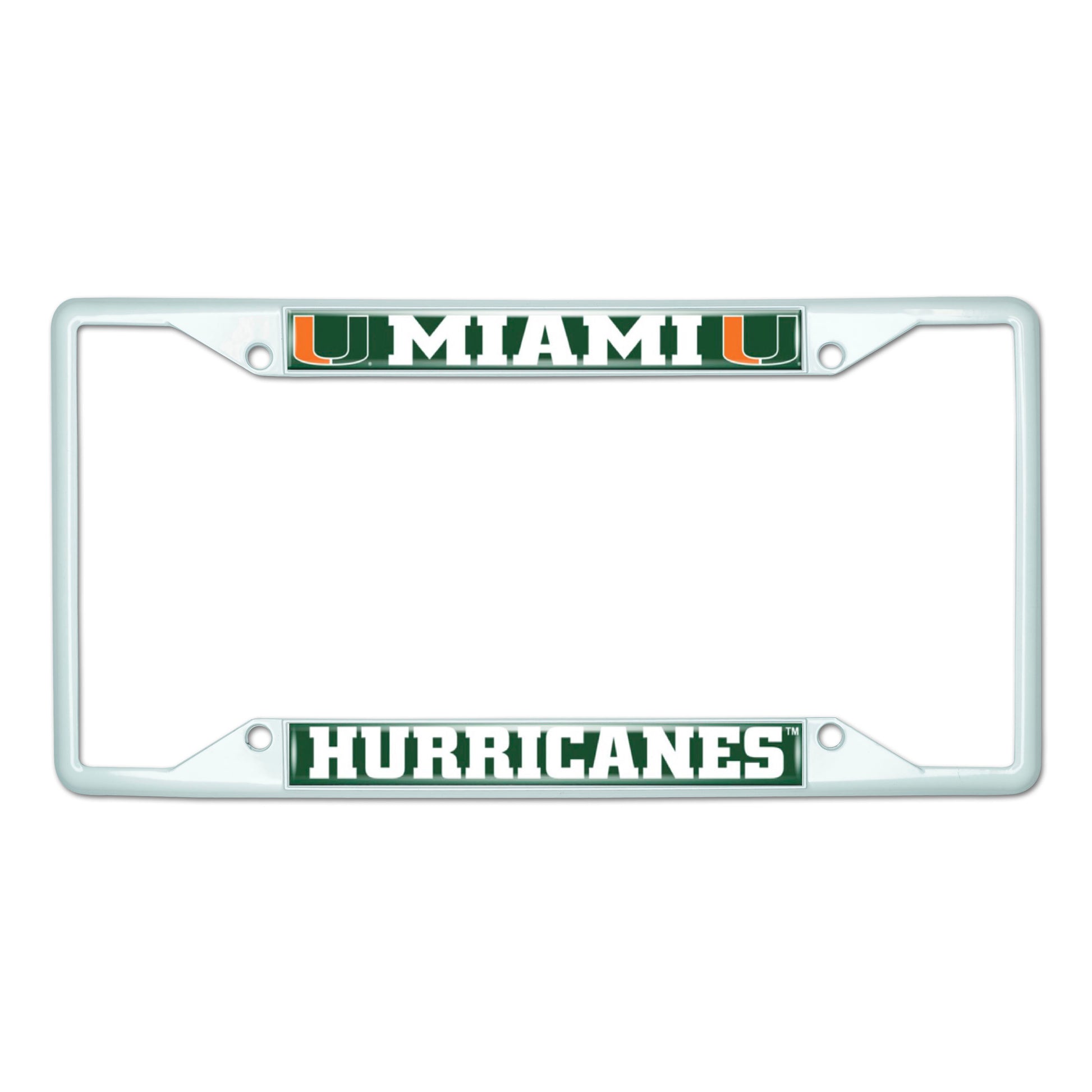 University of Miami White License Plate Frame