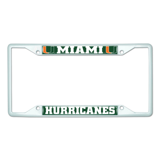 University of Miami White License Plate Frame