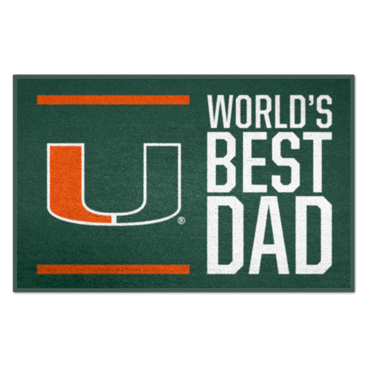 University of Miami Hurricanes Starter Mat - World's Best Dad