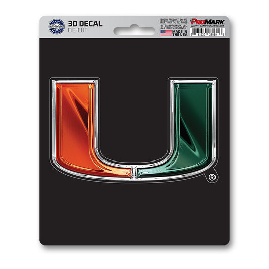 University of Miami Hurricanes 3D Decal