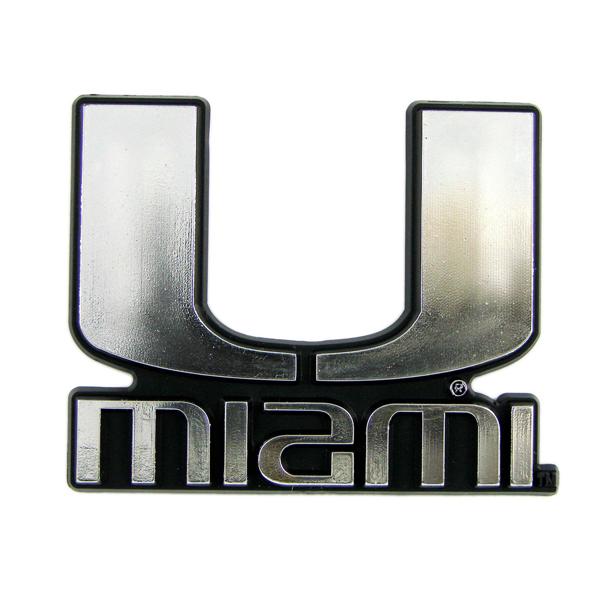 University of Miami Hurricanes Plastic Chrome Emblem