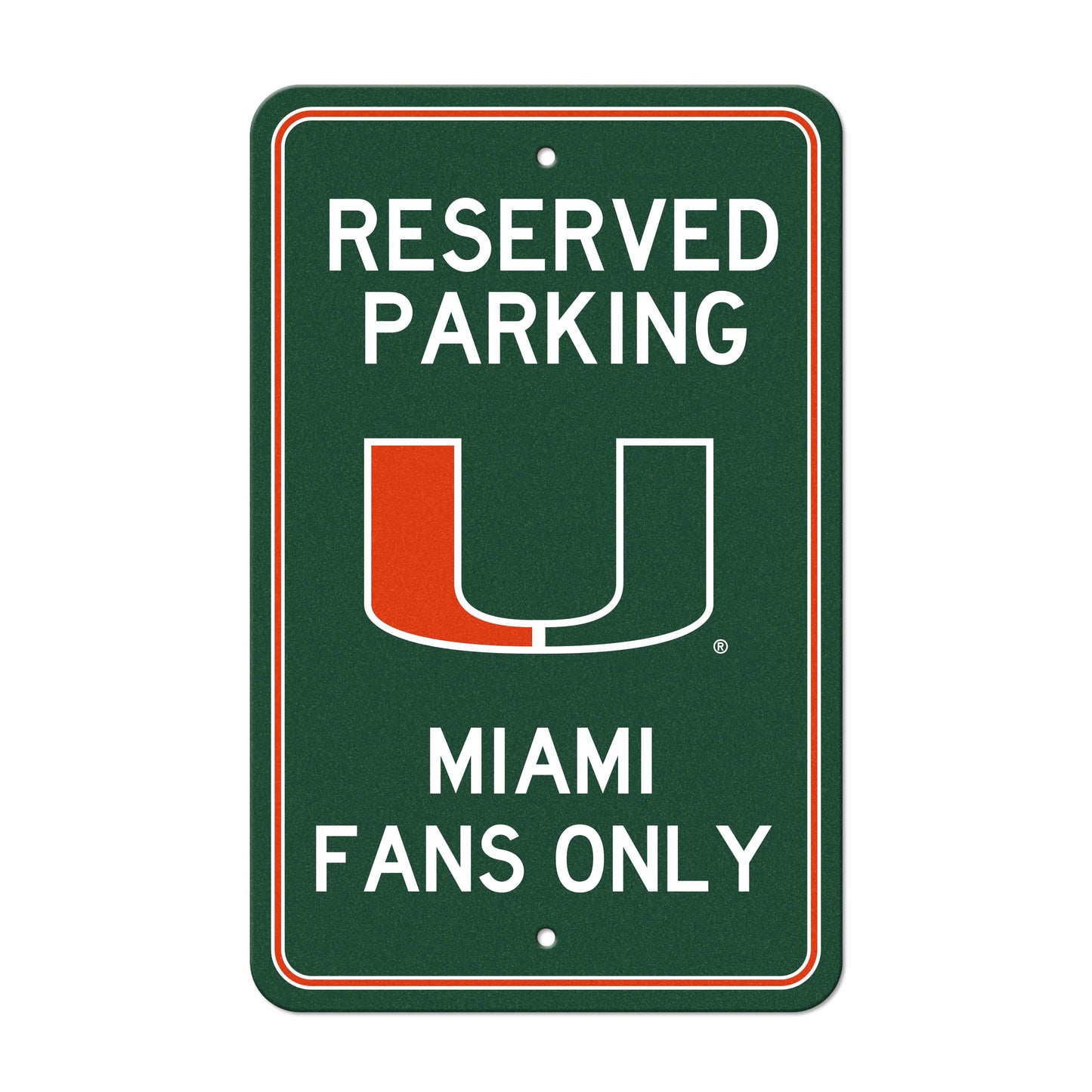 University of Miami Hurricanes Parking Sign