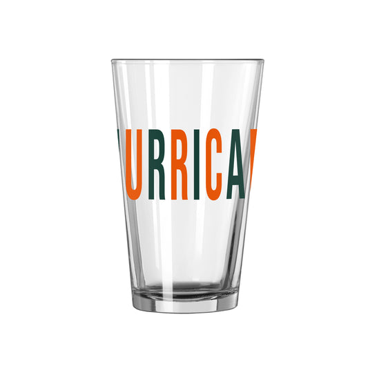Miami Hurricanes 16oz Overtime Pint Glass