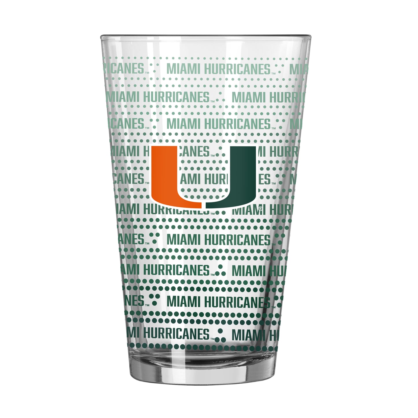 Miami Hurricanes 16oz Chant Fade Pint Glass
