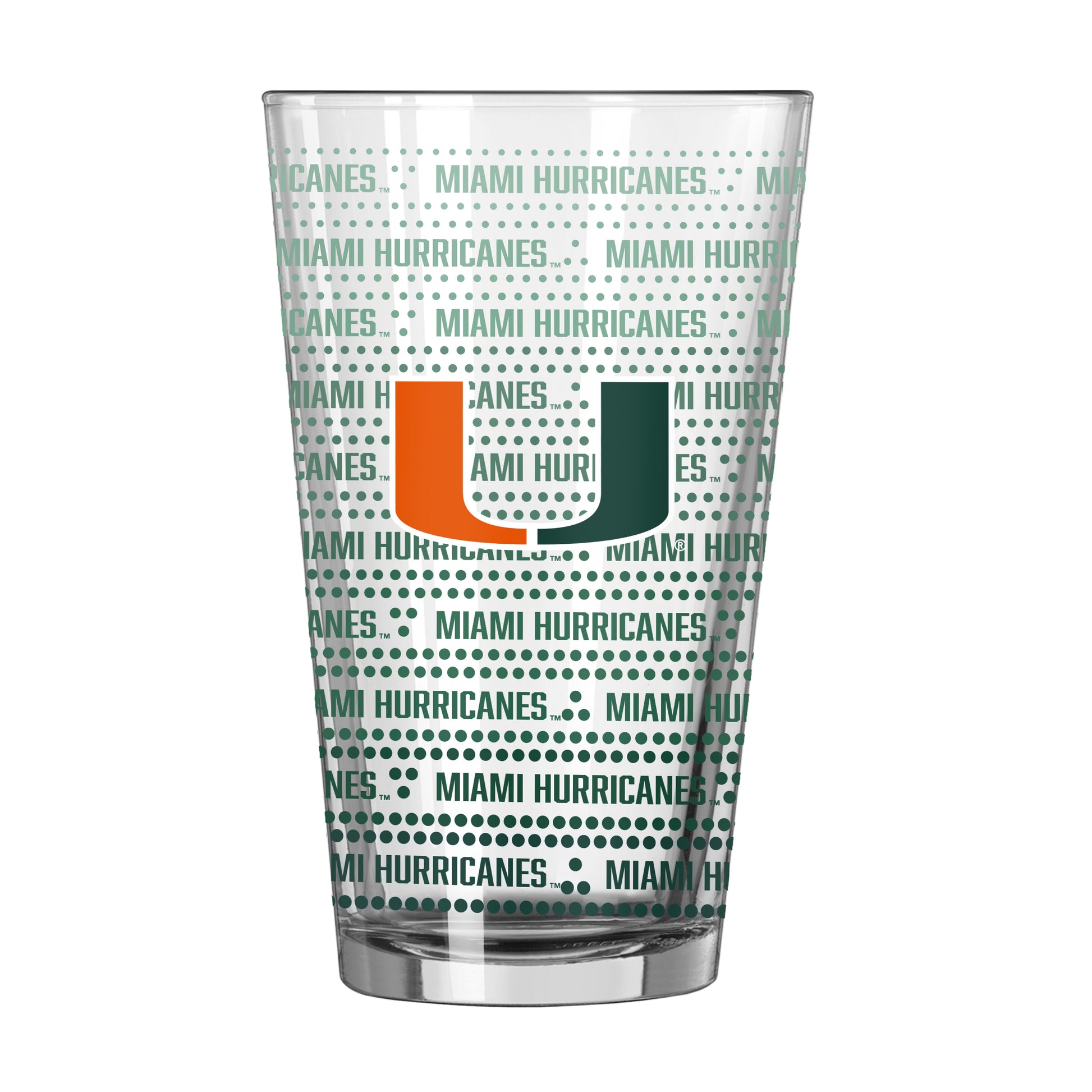 Miami Hurricanes 16oz Chant Fade Pint Glass