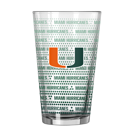 Miami Hurricanes 16oz Chant Fade Pint Glass