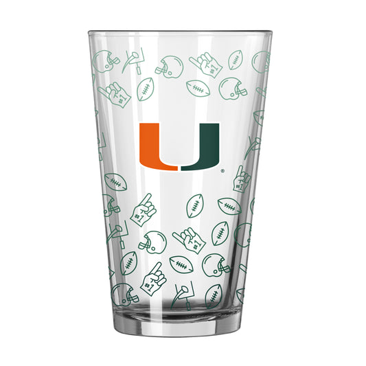 Miami Hurricanes 16oz Ombre Playmaker Pint Glass