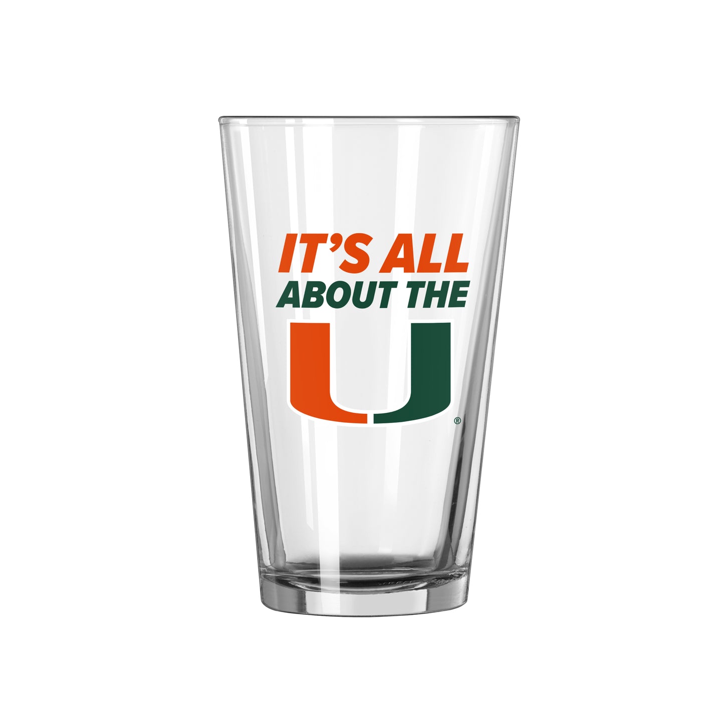 Miami Hurricanes 16oz Slogan Pint Glass